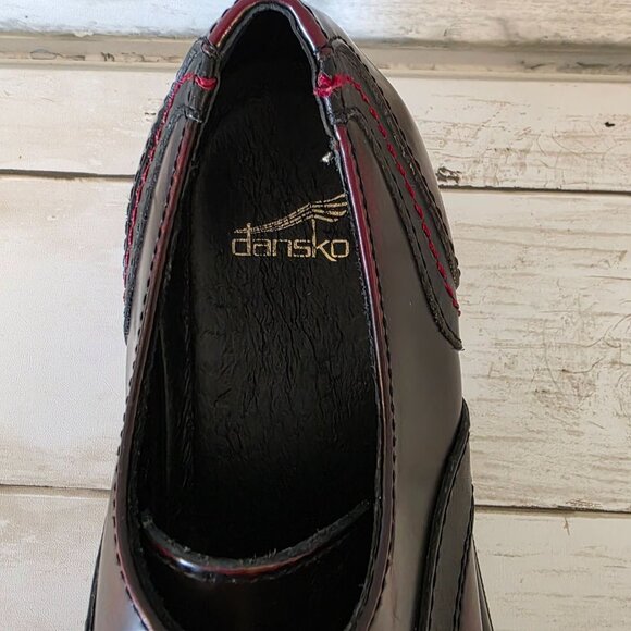 Dansko Burgandy Leather Oxford Lace Shoes Classic Preppy Sturdy Women 39 8.5 EUC - Picture 6 of 8